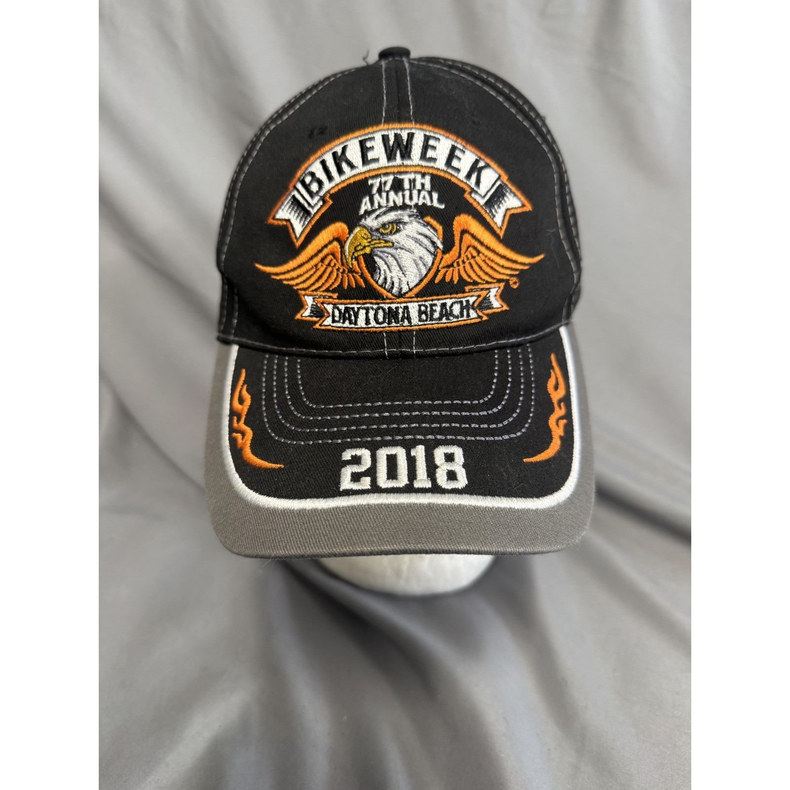 Bike Week Daytona Beach Hat Cap Strap Back Embroidered Eagle 2018 Mens Motorcycl